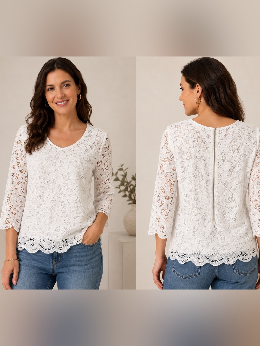 Nanette Lepore Women’s White Lace Top L Coquette Cottagecore Romantic Feminine
